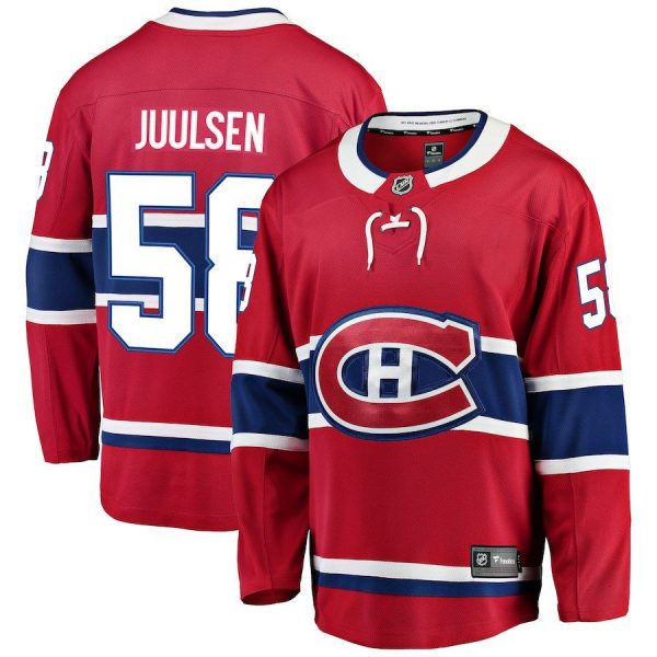 Men Montreal Canadiens Noah Juulsen Red Breakaway Player Jersey