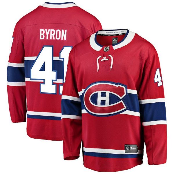 Men Montreal Canadiens Paul Byron Red Breakaway Player Jersey