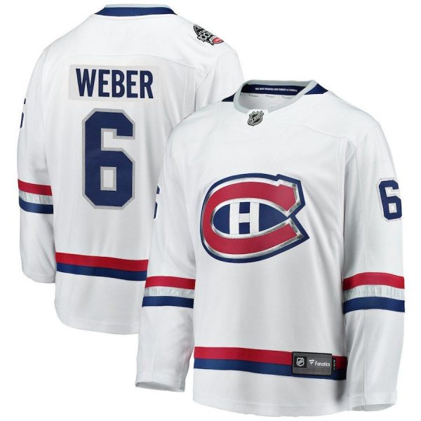 Men Montreal Canadiens Shea Weber White 2017 NHL 100 Classic Breakaway Player Jersey