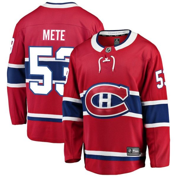 Men Montreal Canadiens Victor Mete Red Breakaway Player Jersey