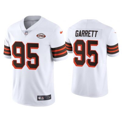 Men Myles Garrett Cleveland Browns White 1946 Collection Alternate Vapor Limited Jersey