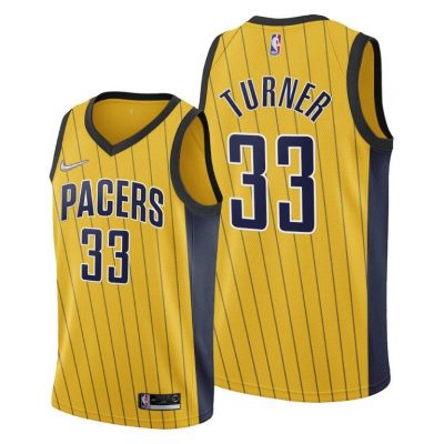 Men Myles Turner Indiana Pacers 2020-21 Earned Edition Jersey - Gold