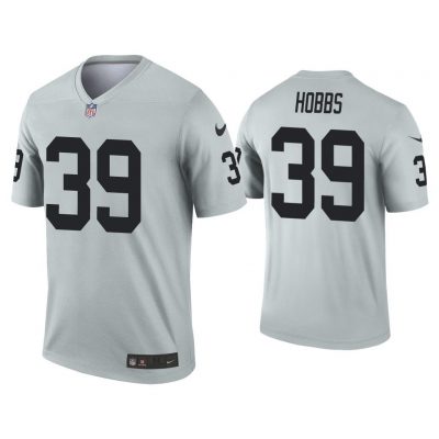 Men Nate Hobbs Las Vegas Raiders Silver Inverted Legend Jersey