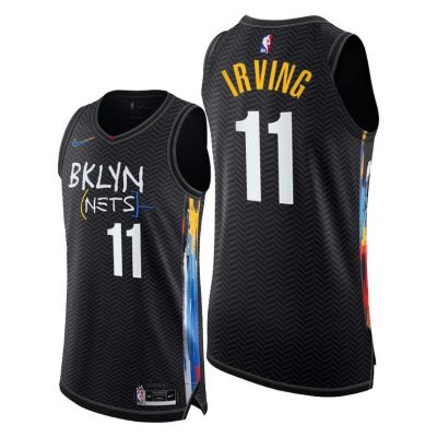 Men Nets #11 Kyrie Irving Black 2020-21 City Edition Jersey