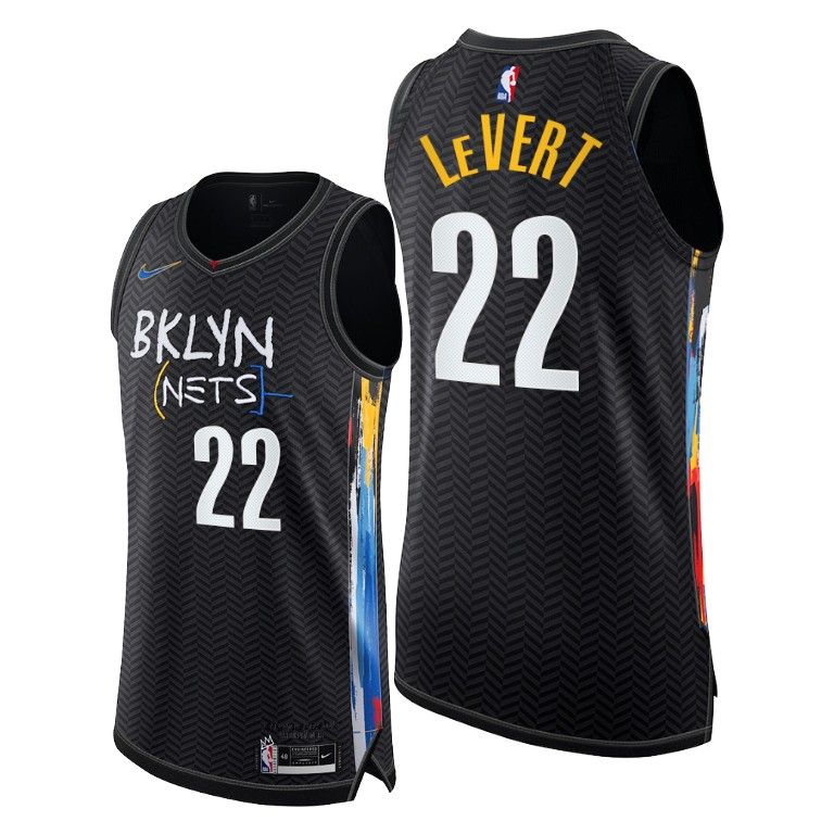 Men Nets #22 Caris LeVert Black 2020-21 City Edition Jersey