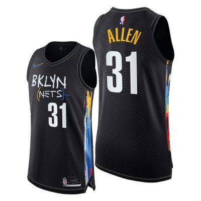 Men Nets #31 Jarrett Allen Black 2020-21 City Edition Jersey