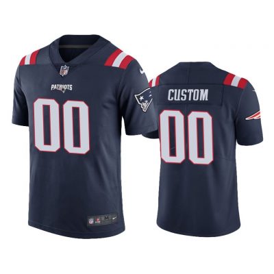 Men New England Patriots Custom #00 Navy Color Rush Limited Jersey