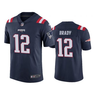 Men New England Patriots Tom Brady #12 Navy Color Rush Limited Jersey