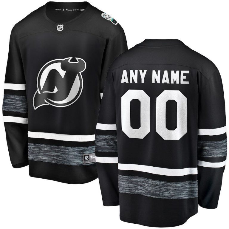 Men New Jersey Devils Black 2019 NHL All-Star Game Replica Custom Jersey