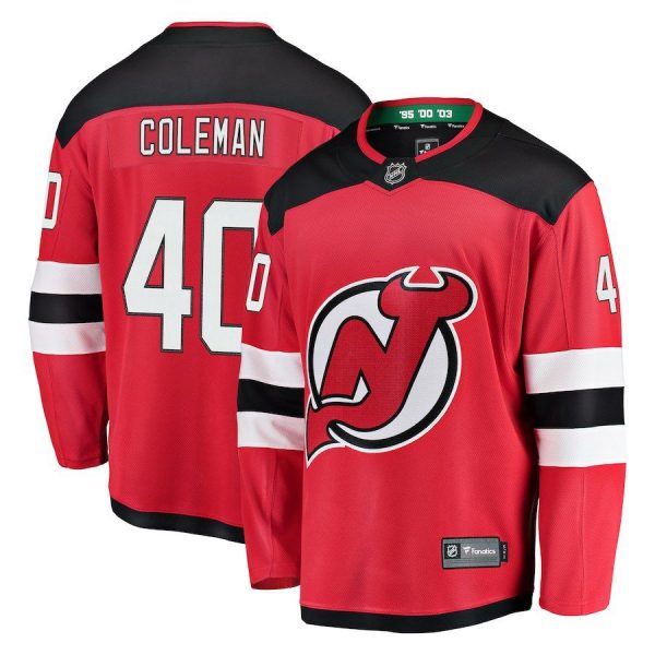 Men New Jersey Devils Blake Coleman Red Home Breakaway Player Jersey