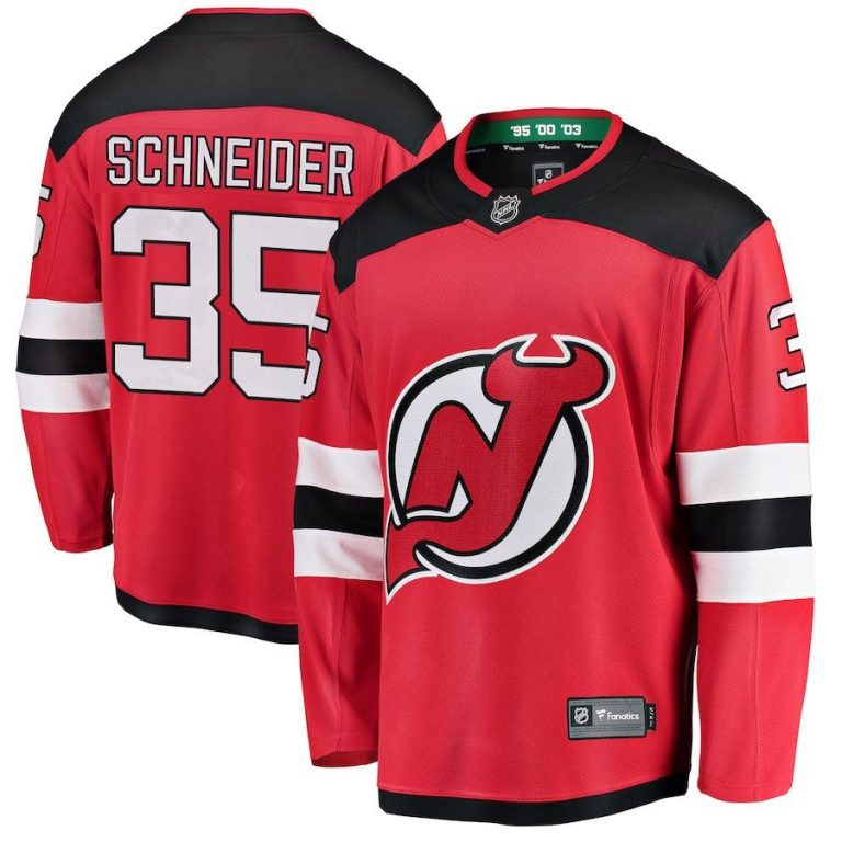 Men New Jersey Devils Corey Schneider Red Breakaway Player Jersey