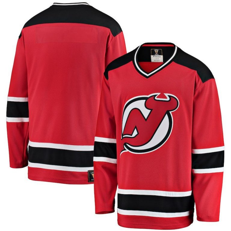 Men New Jersey Devils Red Premier Breakaway Heritage Blank Jersey