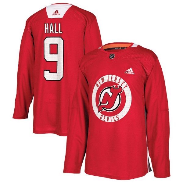 Men New Jersey Devils Taylor Hall Red Practice Player Jersey