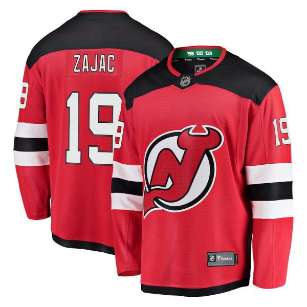 Men New Jersey Devils Travis Zajac Red Home Breakaway Player Jersey