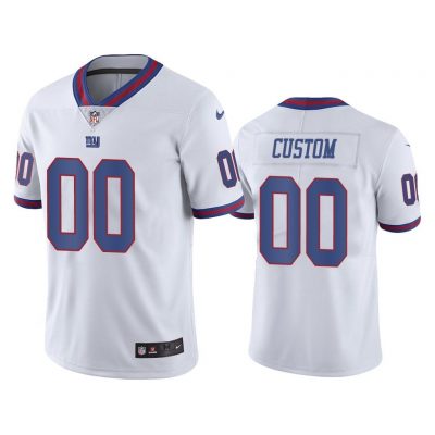 Men New York Giants Custom #00 White Color Rush Limited Jersey