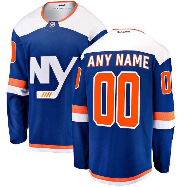 Men New York Islanders Blue Alternate Breakaway Custom Jersey