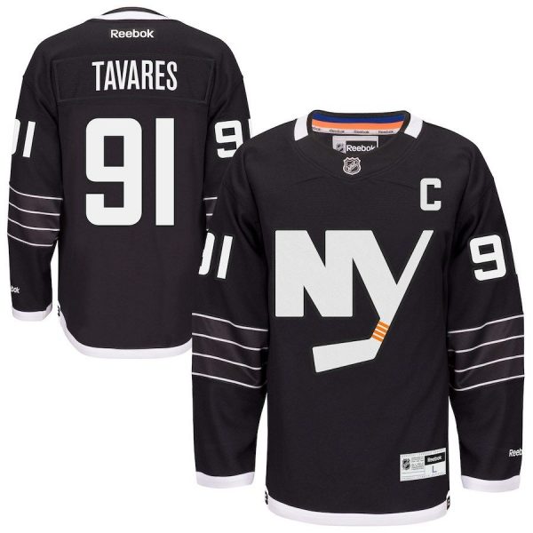 Men New York Islanders John Tavares Reebok Black Premier Alternate Jersey