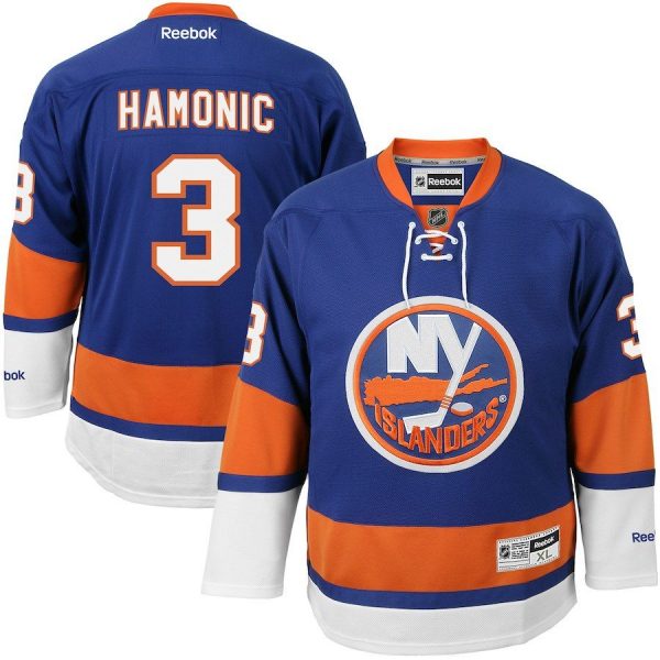 Men New York Islanders Travis Hamonic Reebok Royal Blue Premier Player Jersey