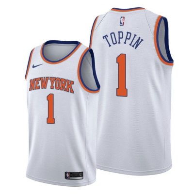 Men New York Knicks #1 Obi Toppin White 2020-21 Association Jersey 2020 NBA Draft