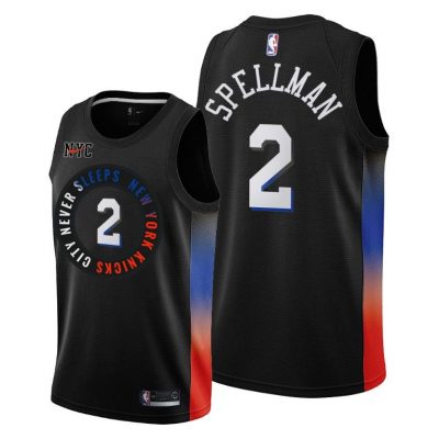 Men New York Knicks #2 Omari Spellman Black 2020-21 City Jersey