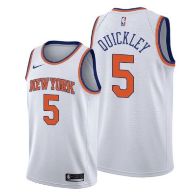 Men New York Knicks #5 Immanuel Quickley White 2020-21 Association Jersey 2020 NBA Draft