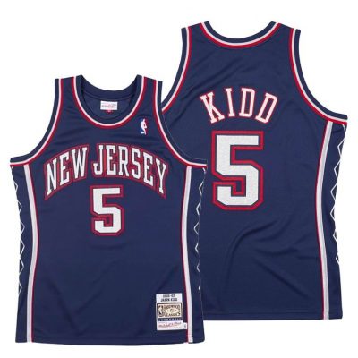 Men New York Nets Jason Kidd Hardwood Classics 2006-07 Navy Jersey