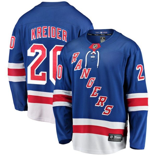Men New York Rangers Chris Kreider Blue Home Breakaway Player Jersey