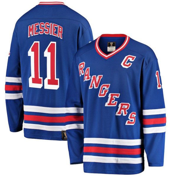 Men New York Rangers Mark Messier Blue Premier Breakaway Heritage Player Jersey