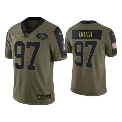 Men Nick Bosa San Francisco 49ers Olive 2021 Salute To Service Limited Jersey