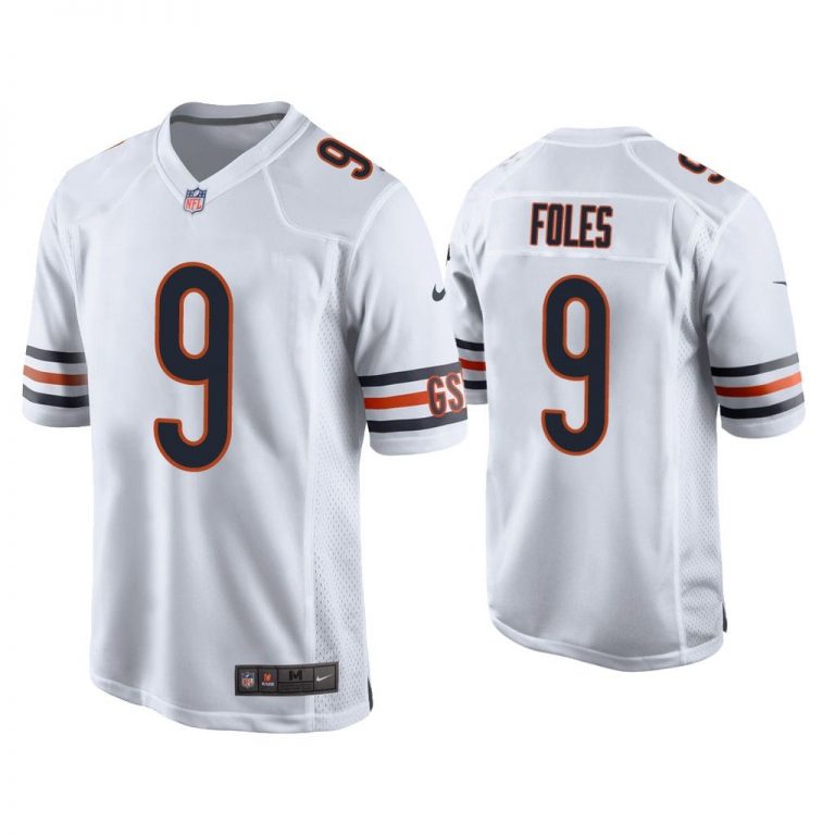 Men Nick Foles Chicago Bears White Game Jersey