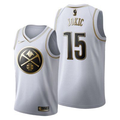 Men Nikola Jokic Denver Nuggets #15 White 2019-20 Golden Edition Jersey