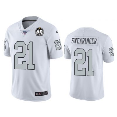 Men Oakland Raiders 60th Anniversary D.J. Swearinger White Limited Jersey
