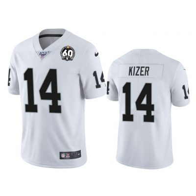 Men Oakland Raiders 60th Anniversary DeShone Kizer White Limited Jersey