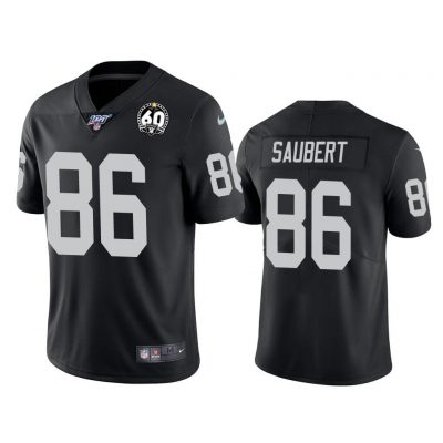 Men Oakland Raiders 60th Anniversary Eric Saubert Black Limited Jersey