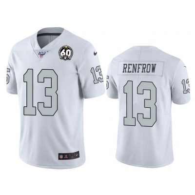 Men Oakland Raiders 60th Anniversary Hunter Renfrow White Limited Jersey