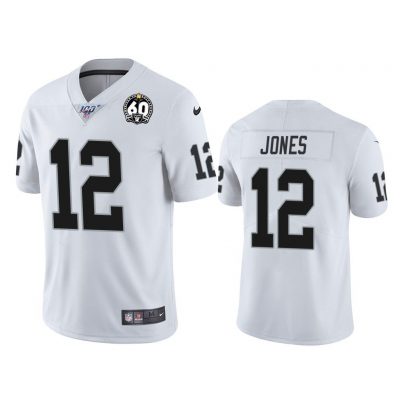 Men Oakland Raiders 60th Anniversary Zay Jones White Limited Jersey