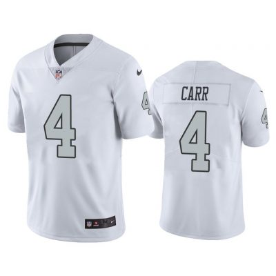 Men Oakland Raiders Derek Carr #4 White Color Rush Limited Jersey