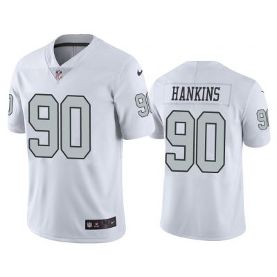 Men Oakland Raiders Johnathan Hankins #90 White Color Rush Limited Jersey