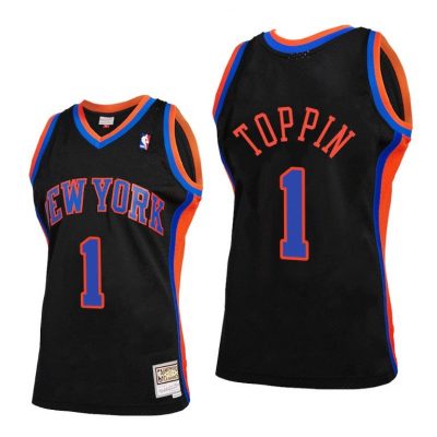 Men Obi Toppin #1 Knicks 2021 Reload 2.0 Black Jersey