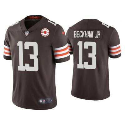 Men Odell Beckham Jr. Cleveland Browns Brown 75th Anniversary Patch Vapor Limited Jersey