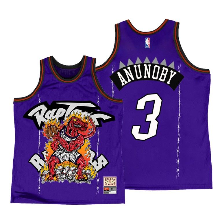 Men Og Anunoby Toronto Raptors Warren Lotas #3 Purple Jersey