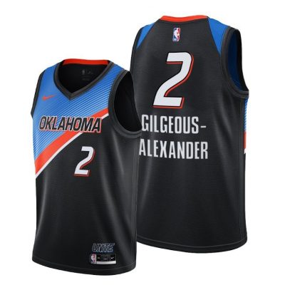 Men Oklahoma City Thunder #2 Shai Gilgeous-Alexander Black 2020-21 City Edition Jersey Player