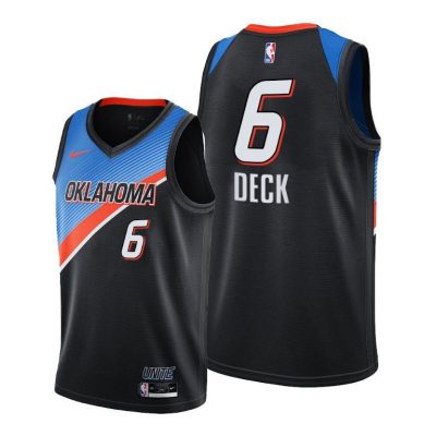 Men Oklahoma City Thunder #6 Gabriel Deck Black 2021 City Edition Jersey
