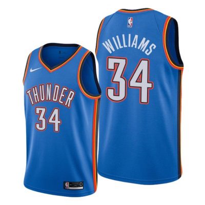 Men Oklahoma City Thunder Kenrich Williams 2020-21 Blue Icon Jersey
