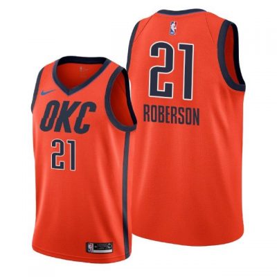 Men Oklahoma City Thunder Orange Andre Roberson #21 Earned Jersey