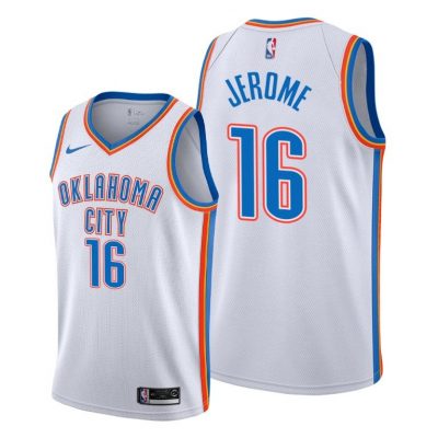 Men Oklahoma City Thunder Ty Jerome 2020-21 White Association Edition Jersey