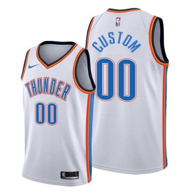 Men Oklahoma City Thunder White Custom 2018-19 Association Jersey