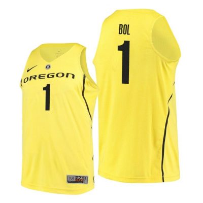Men Oregon Ducks Bol Bol #1 Yellow College Basketball Jersey