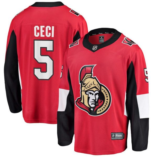 Men Ottawa Senators Cody Ceci Red Breakaway Player Jersey