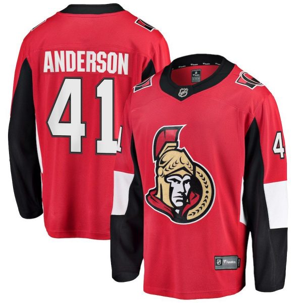 Men Ottawa Senators Craig Anderson Red Breakaway Player Jersey